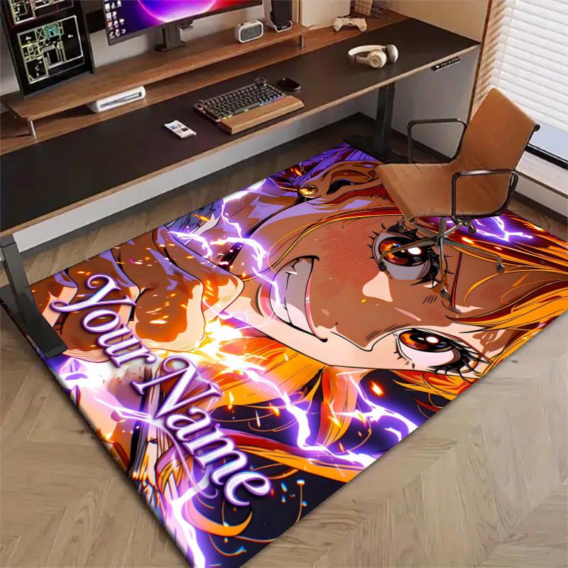 Custom Nami Mat Personalized Name, Polyester Washable Indoor Entryway Rug, Gift for Christmas, Easter, Thanksgiving Day