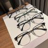 Trendy Men's Half Frame Myopia Glasses Retro Ultra Light Near Sight Eyewear Blue Light Blocking Eye Protection Eyeglasses