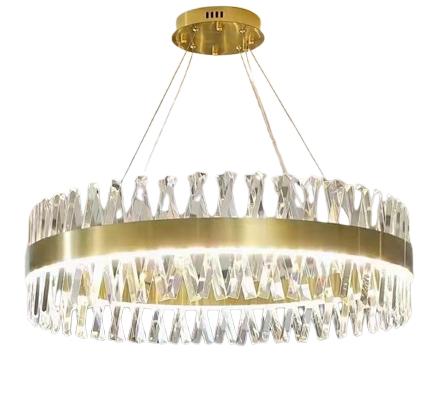Amsterdam - Chandelier 80cm, Ring 3 LED color 50W, Gold Brass, K9 Crystal