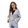 Women Oversized Button Down Cardigan Knitted Long Sleeve Open Front Sweater with Pockets Casual Fall Outerwear Coat