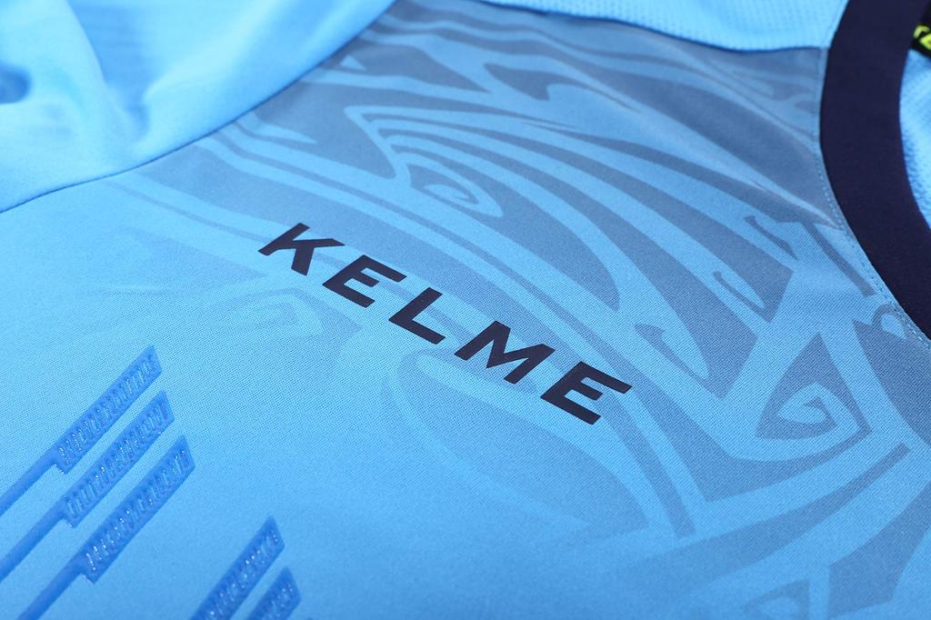 Kelme Men's Soccer Goalkeeper Match Training Spare Set Jacket and Pants (Blue, M)