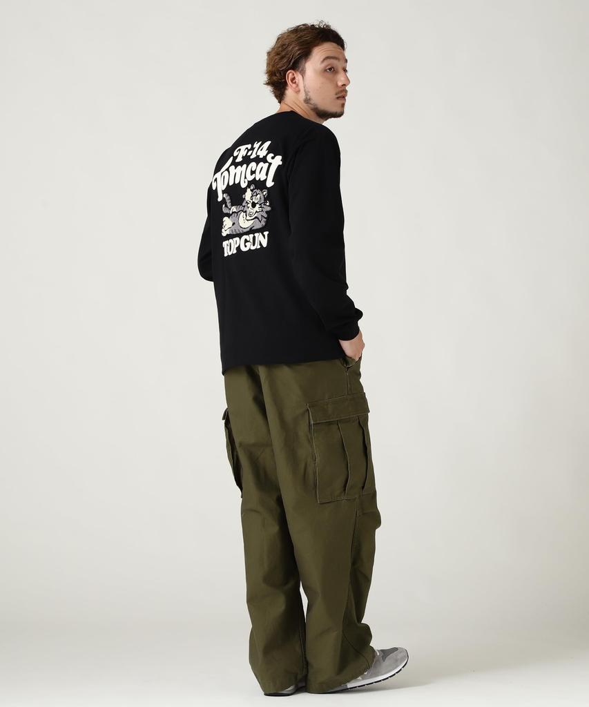 AVIREX SAGARA TOM CAT L/S T-SHIRT Men's M Black