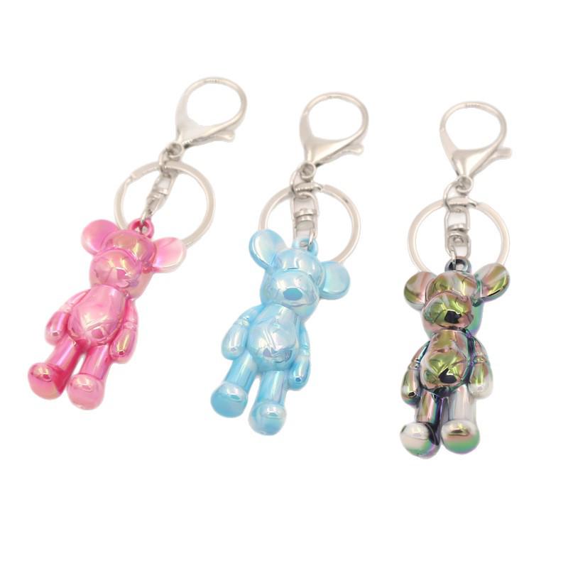 Colorful Cartoon Bear Keychain, Versatile Kids' Gift, Car Key Pendant, Bag Charm Ornament
