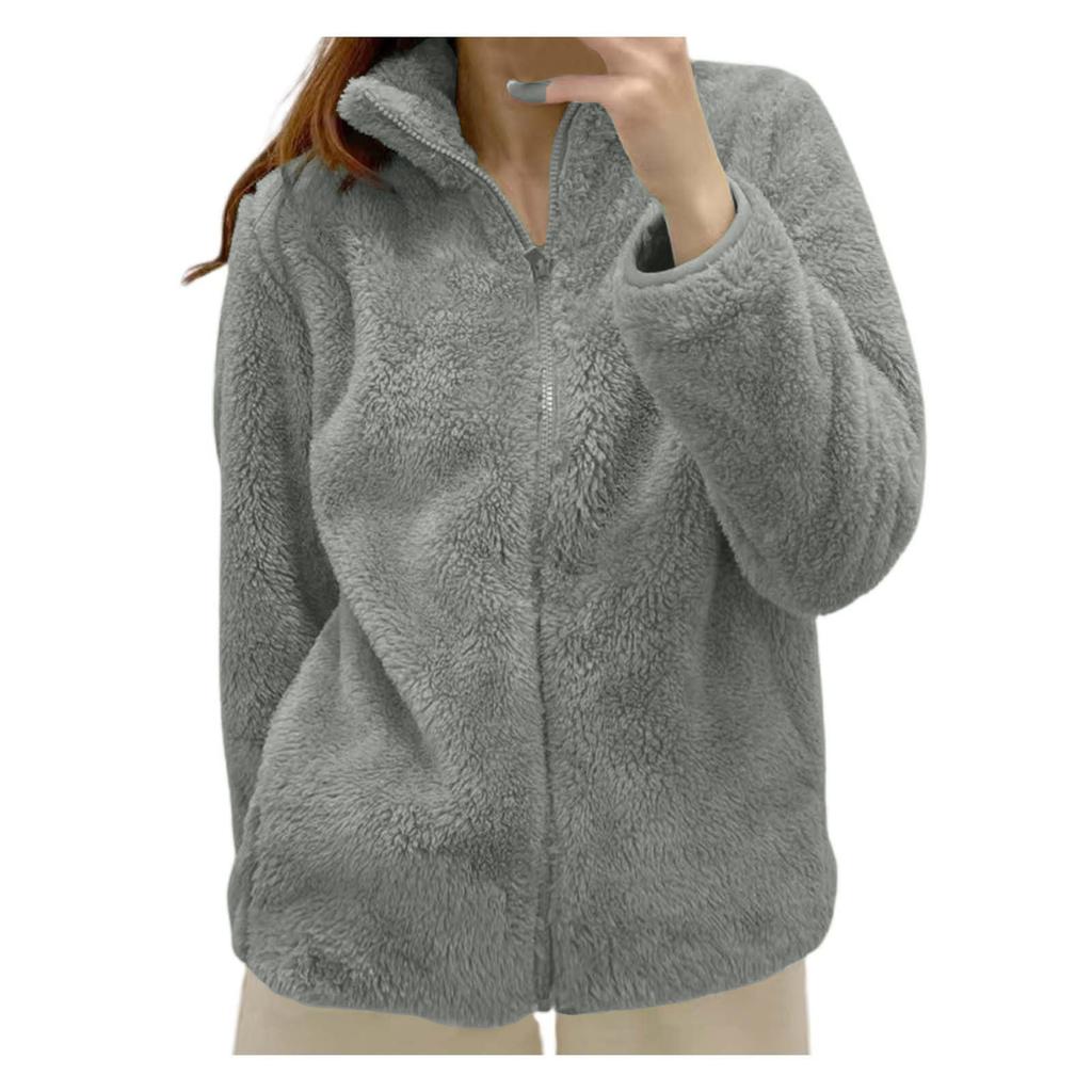 Womens Fleece Zip Up Jacket Light Fall Jackets Winter Plus Size Jackets