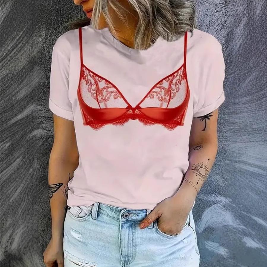 

T-Shirt Women Tees 3D Print Short Sleeve Comfortable Sportwear T Shirts XS