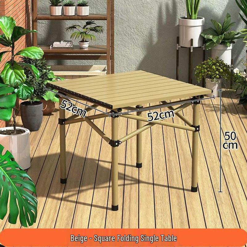 Portable Outdoor Folding Table and Chairs Set - Compact Egg Roll Design for Camping and Picnics