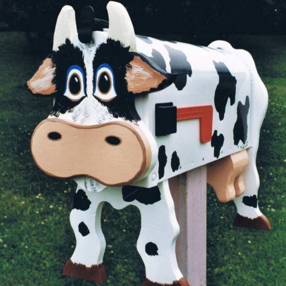 Metal Animals Post Box Weatherproof Horse Cow Chicken Shape Mailbox Accessories Yard Garden Decor Ornament Outdoor Decoration