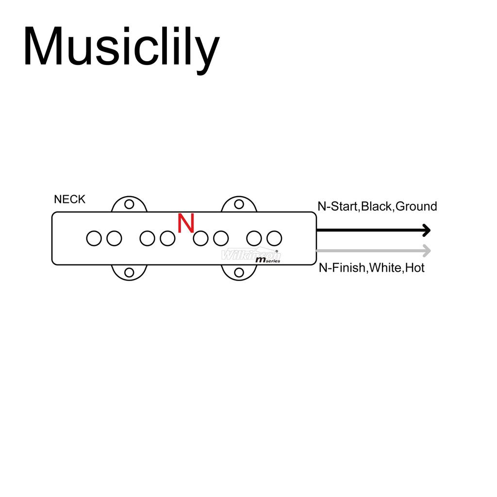 Wilkinson WOJB Vari Gauss Jazz Bass Pickup for Jazz Bass Electric Bass Black 4-String Neck,