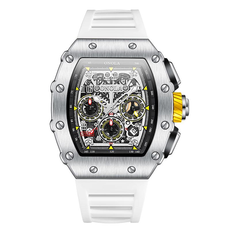 ONOLA Men s Waterproof Multifunctional Automatic Mechanical Watch with Rubber Strap