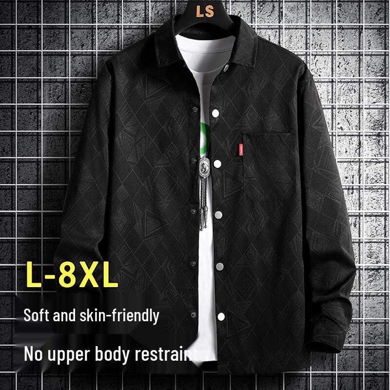 

Men s Plus Size Plaid Long Sleeve Casual Shirt 5XL