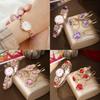 Minimalist Womens Quartz Watch With Heart Pendant Jewelry Set For Casual Wear