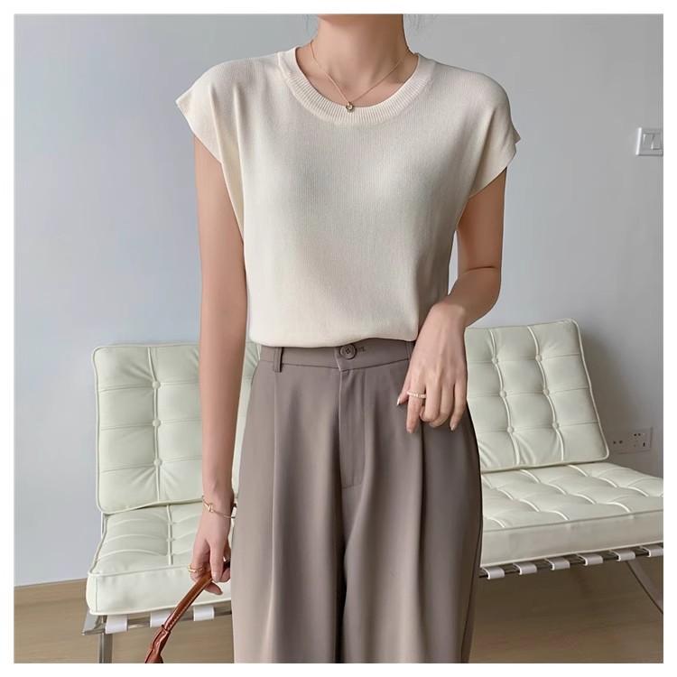 Sommer Strick T-Shirt Damen Shirts Pullover Crop Tops Kurzarm Weiblich Elastisch Slim Casual Strick T-Shirt Damen T-Shirts