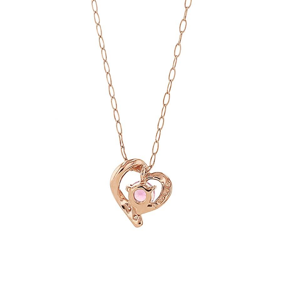 ESTELLE October Birthstone Pink Tourmaline K10 Pink Gold Heart Motif Necklace (0451-9481-0011-0000)