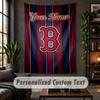 Personalized Wall Tapestry,Boston Red Sox Custom Text, Soft Fabric Wall Art For Indoor Decoration