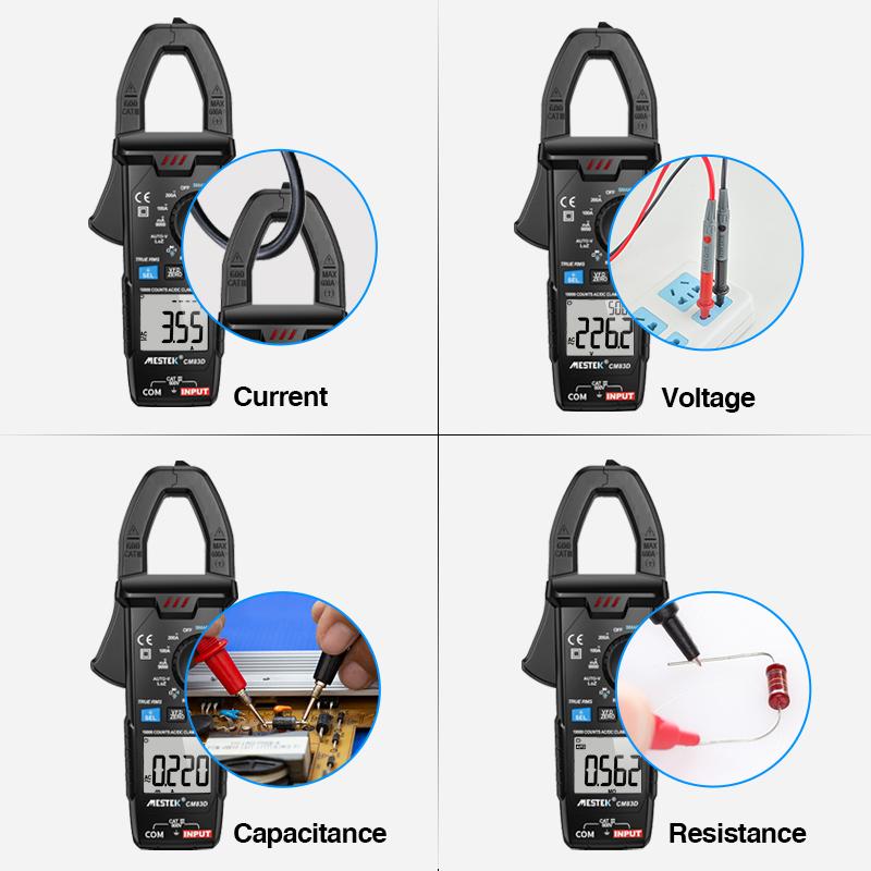 Digital Clamp Meter AC DC Current 200A Voltage Auto Range Current Meter Tester Ammeter Multimeter Ture RMS Current Clamp