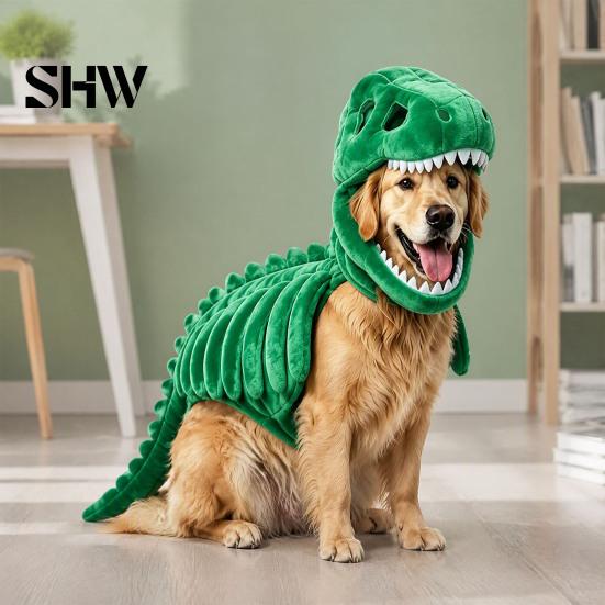 Costume Scheletro Dinosauro Tridimensionale per Animali Domestici, Abbigliamento 3D Luminescente al Buio, Cappello Morbido Peluche di Dinosauro per Cani Gatti di Halloween, Cosplay Festività