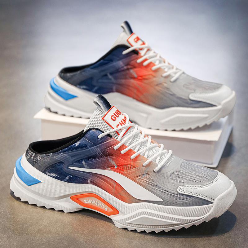 

Large Size Mesh Semi-Drag Men Casual Shoes Half Shoes For Men Loafer Mules Slipper Outdoor 2025 Summer Backless Flats Man Slides 39