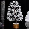 Clear Quartz Tree of Life Chakra Tree, Wire Bonsai Feng Shui Tree, Money Tree Home Decor, Spiritual Gift, Living Room Decor Accessories Silver Wire
