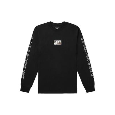 Letter Print Crew Neck Long Sleeve T-Shirt Men Tops Black VN0A48BIBLK