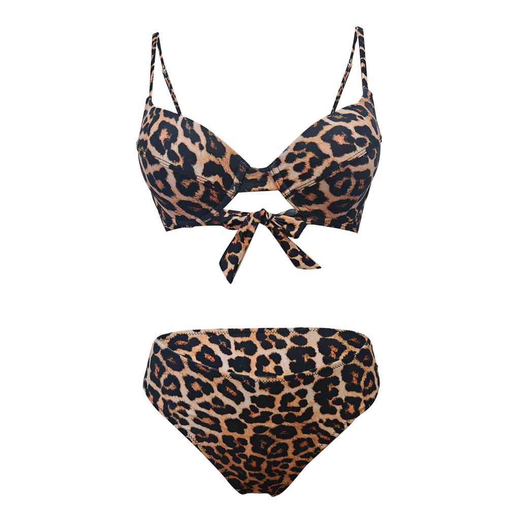 New Women's Bikini Split Print Swimwear Women's Leopard Print Push Up Women's low-waist Swimwear For Female Two Piece Beachwear