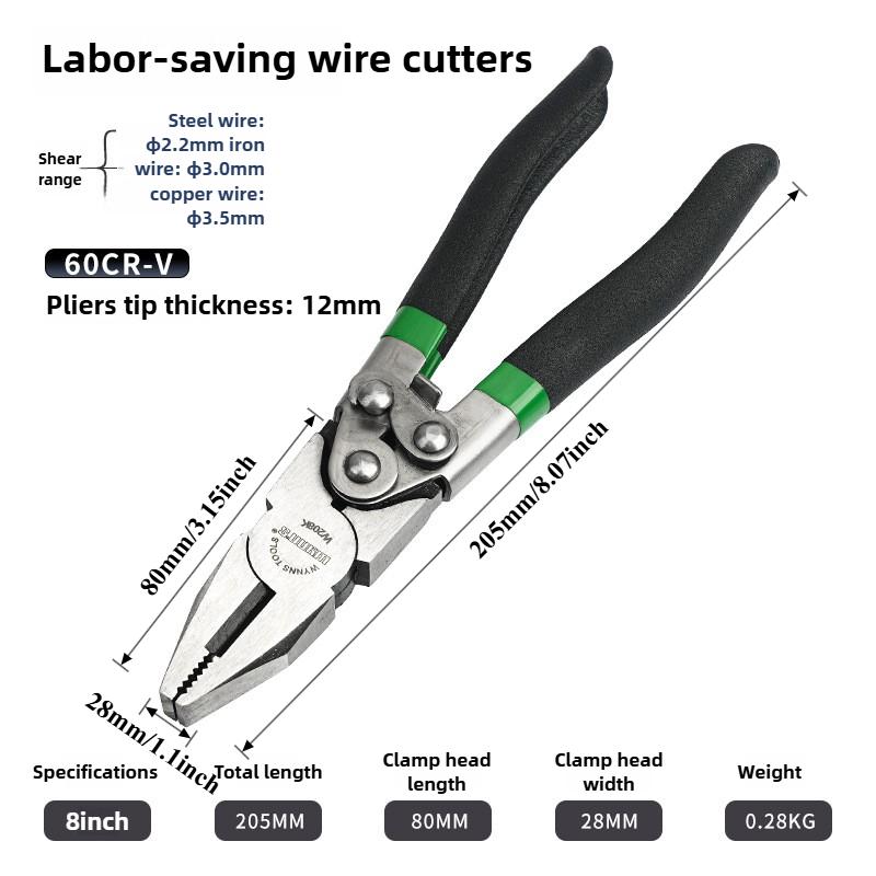 8" Diagonal Pliers Crimping Tool Wire Stripper Multi Tools Chrome Vanadium Steel Diagonal Side Cutting Pliers Wire Cutter