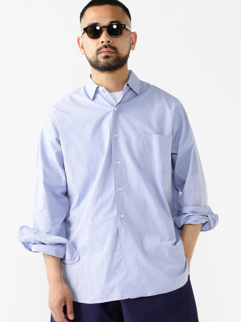 Beams Plus Men's Large/Small Shirt, Regular Collar, 120/3, Broadcloth, SAX XL, 38110235139