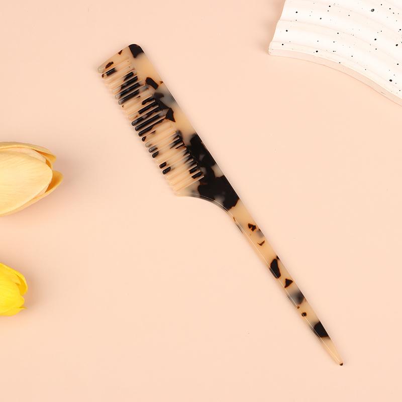 High Quality Acetate Korean Style Simple Marble Texture Long Handle Pointed Tail Comb Anti-Static Hairdressing Comb