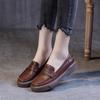 Fashion GKTINOO Fashion Women Flat Shoes Slip On Casual Loafers Spring Autumn Handmade Genuine Cow Leather Low Top Retro Lady Shoes