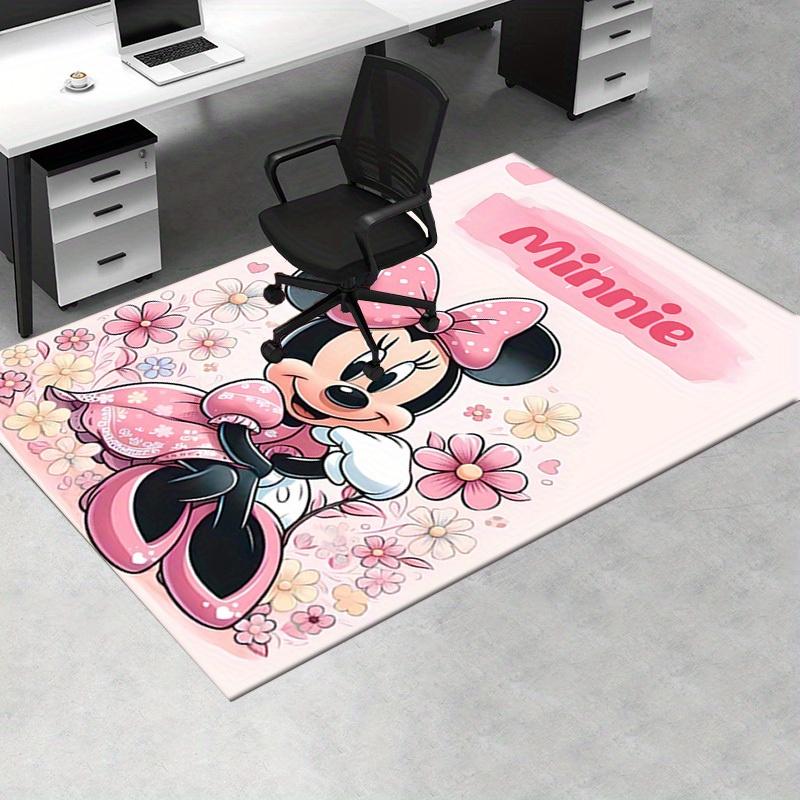 Office Carpet, Desk Mat, Gift for Home Decor, Minnie Mouse Floral Rug, Cute Cartoon Floor Covering, Soft and Warm Mat for Room, Decorative A