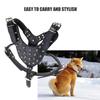 Adjustable PU Dog Harness with Metal Studs Round Head Spike for Walking Training Outdoor Travel Large Small Dogs Pet Supplies