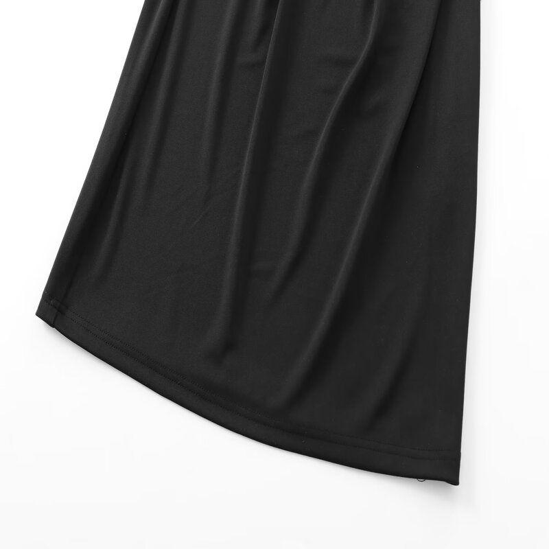 Fashion Style 2024 Fall and Winter New Arrival Women's Back Bow Tie Draped Collar Sleeveless Midi Skirt Dress 1165688