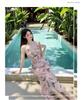 Women's 2025 Push-Up Bikini Set: Three-Piece Swimsuit with Long Skirt, Underwire Support, Beach & Resort Wear.