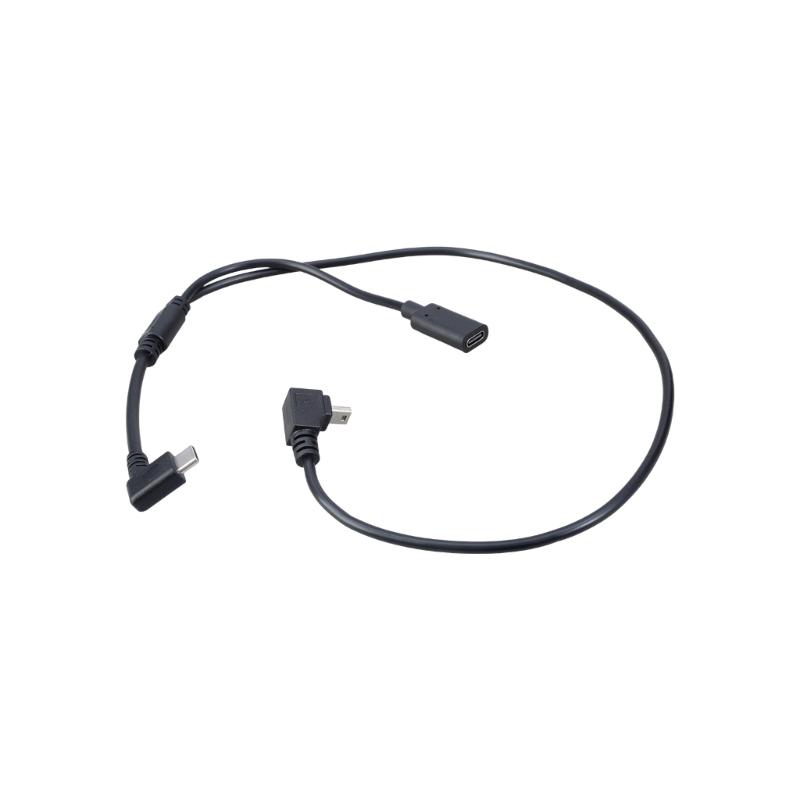 Multipurpose USB C Male To Small USB Male Cable with Dedicated 5V Charging Interfaces Plastic Texture for Mobile Devices