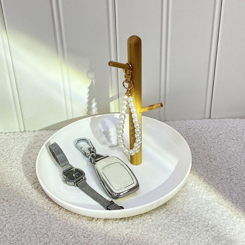 Wooden Jewelry Hanging Rack Simple Bathroom Shelf Multi-Function Storage Tray  Living Room