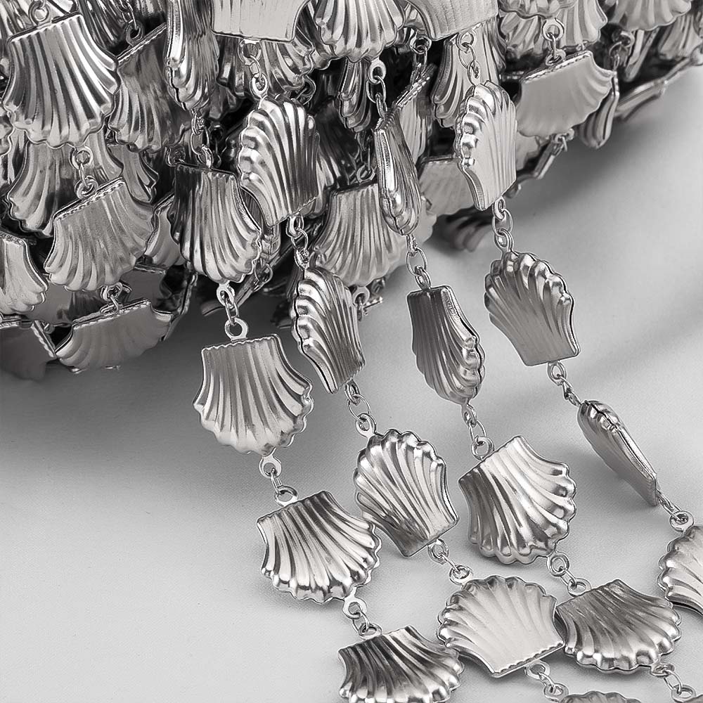 1M Stainless Steel Hip Hop Punk Butterfly Heart Ocean Shell Chain DIY Jewelry Necklace Bracelet Gold Plated Necklace Components