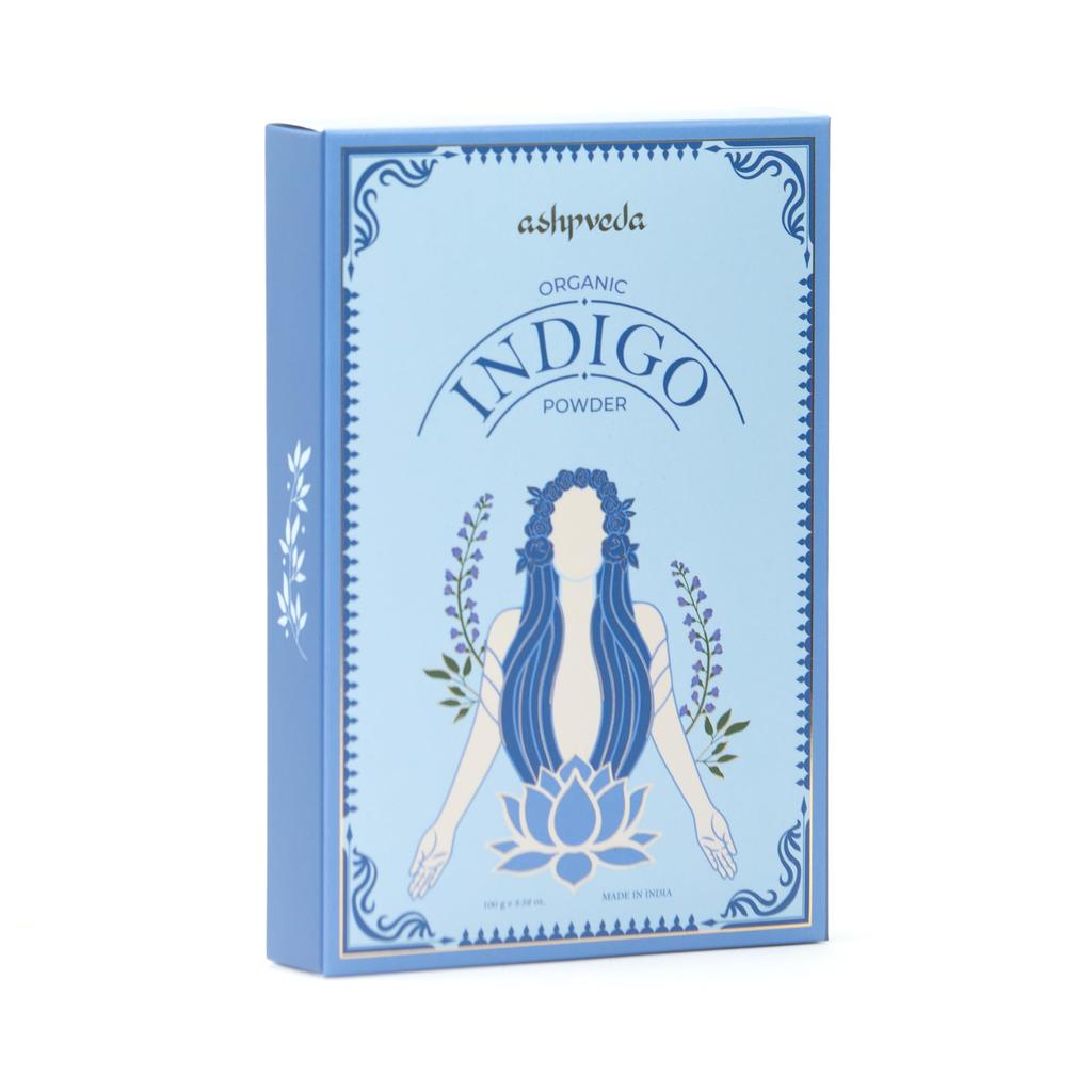 Ashpveda Color Orgánico para el Cabello Polvo Índigo Libre de Amoníaco y PPD Color de Cabello de Larga Duración para un Cuero Cabelludo Más Fuerte, Cabello Más Sedoso y Brillante | Libre de Químicos