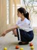 Endeopobeu Dot Frill Midi Skirt _ Navy