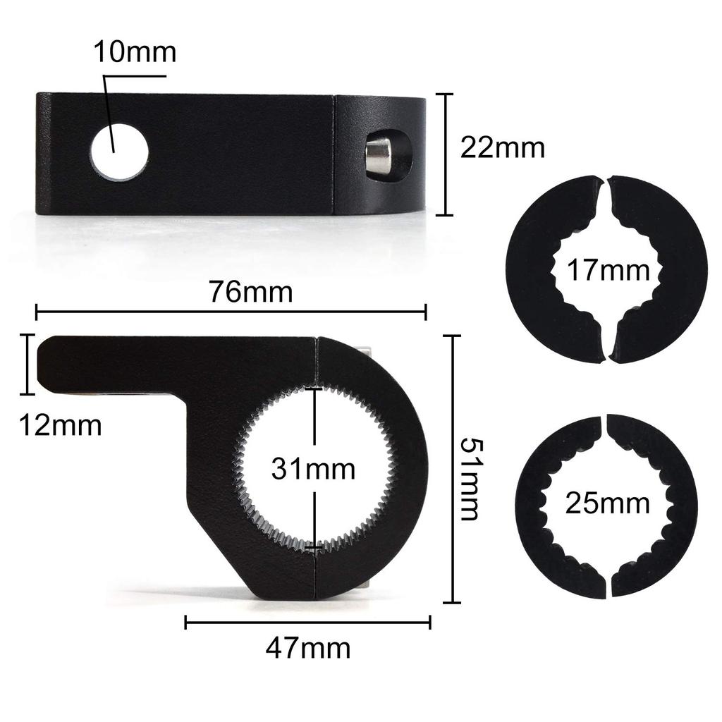 X-STYLE Work Light, Aluminum Bracket, Diameter 0.7 - 1.2 inches (17 - 31 mm),