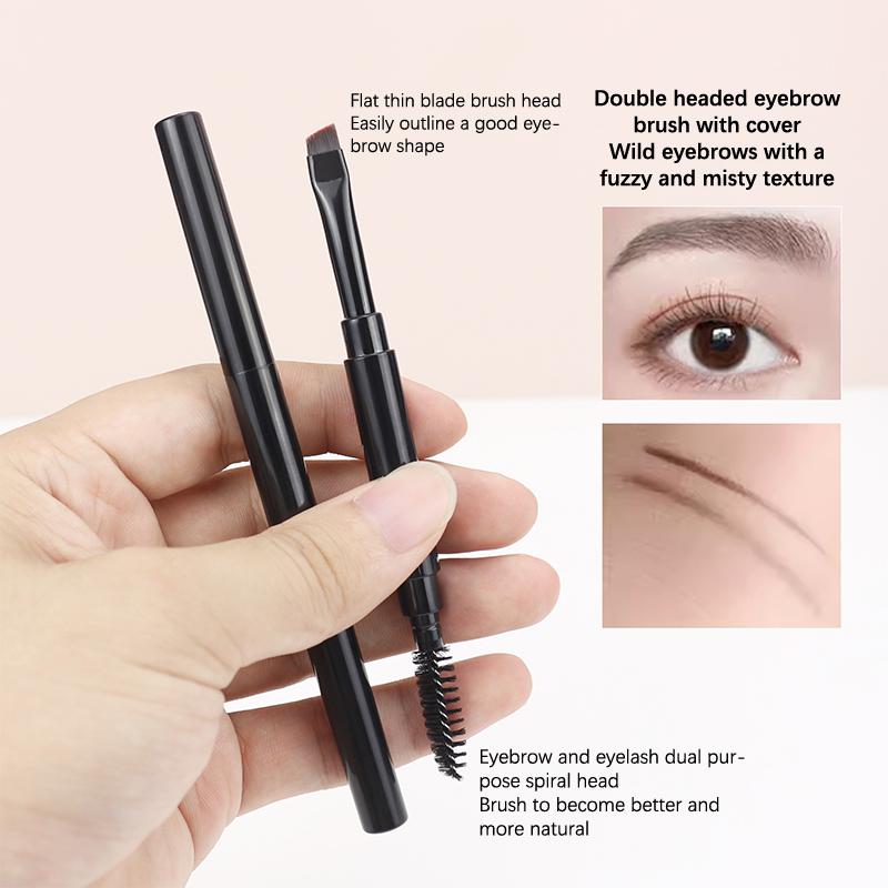 Cepillo para Cejas Portátil de Doble Cabeza Cepillo Espiral Cepillo para Delineador de Ojos Con Tapa Brocha de Maquillaje Extensión de Cejas Herramienta de Maquillaje