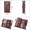 Triple Layer Zipper Women Long Wallet Old Fashioned Genuine Leather Ladies 3 Fold Coin Purse RFID Anti-theft Money Clips Card Holder Bag for Wife Gift