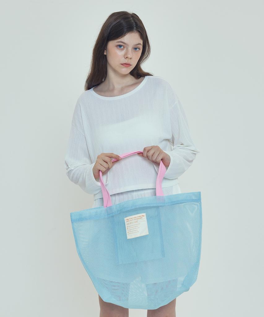 Roidesrois Two-Color Mesh Multi Bag (Blue/Pink)