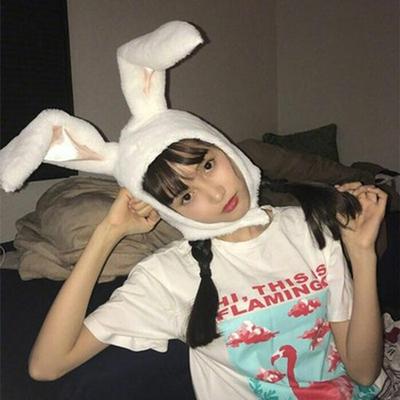 Chapeau Oreilles de Lapin en Peluche Soft Girl - Coiffe Style Lin Xiaozhai Accessoire Photo