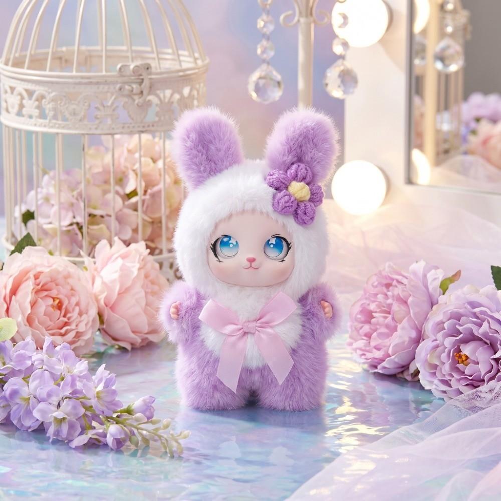 Big Ear with Flower Rabbit Plush Keychain Bag Hanging Bunny Plush Doll Pendant Lady/Girls
