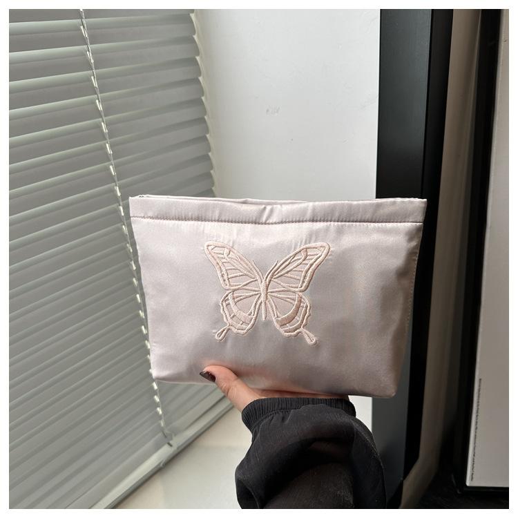 Butterfly Cosmetic Bag Large Capacity Skin Care Products Jacquard Storage Bag Going Out Portable Wash Bag Travel Liner Bag