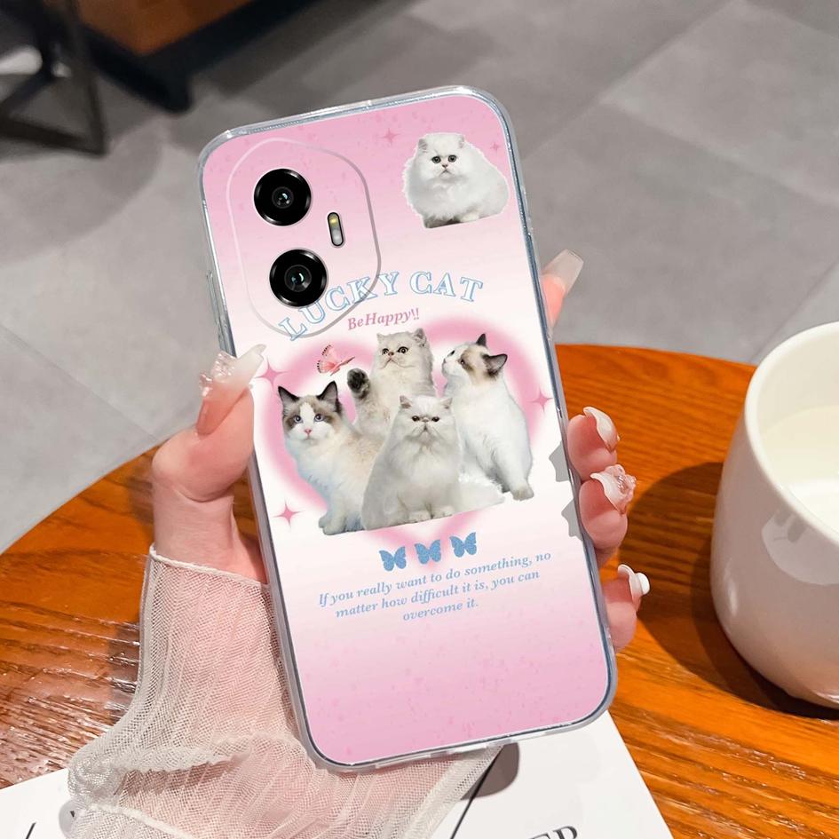 Silicone Soft TPU For Huawei Honor 300 Pro 70 200 Lite X5B Plus X6 X6B X6S X8 Back Cover Fashion Pink Bow Tie Pattern Transparent Anti Slip For Huawei