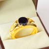 Black Onyx Oval Cut With 925 Silver Gold Plated Ring For Men's #A799 JL375666834528