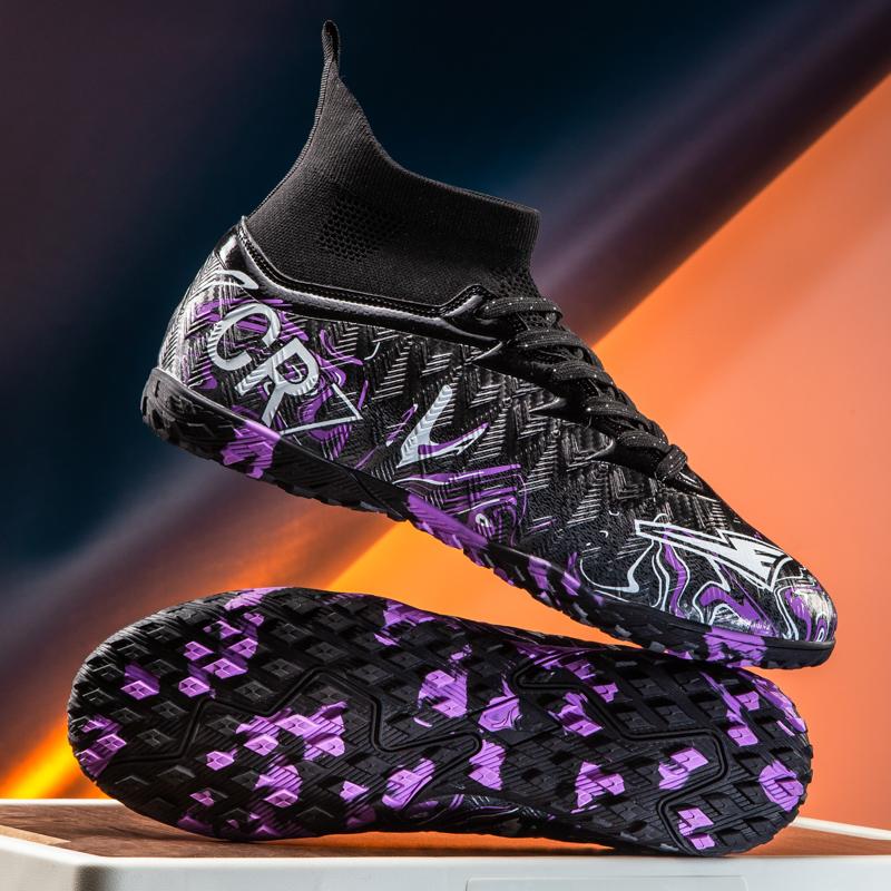 Nowe Młodzieżowe Buty Sportowe CR7 Niskie Buty Piłkarskie dla Uczniów z Długimi i Łamanymi Kolcami do Treningu i Meczy Profesjonalne