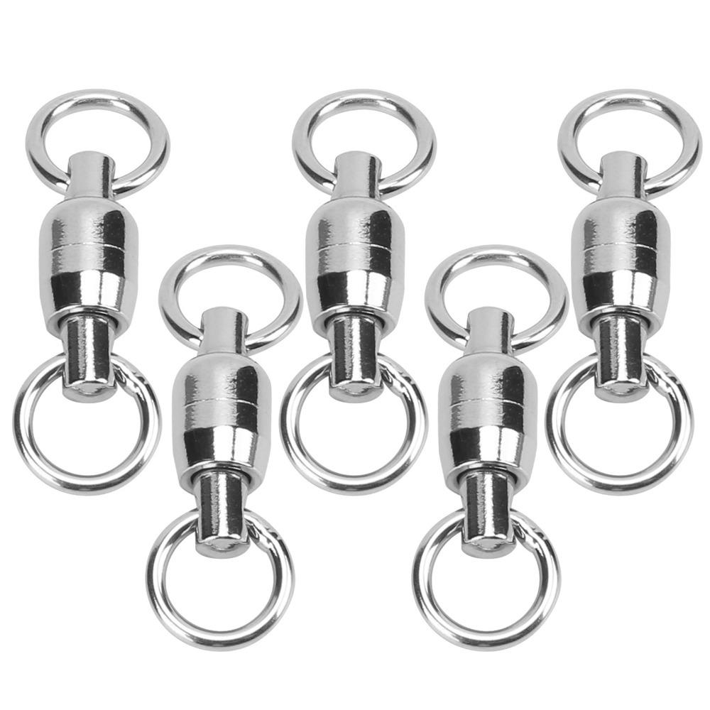 20PCS Stainless Steel Dual Ball Bearing Swivel Rolling Swivel Connector  Fishing Hook Connector,