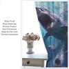 Shark Themed Curtains, Sea of Ferocious Sharks, Spectacular Sea Animal Shark Landscape Decorated Curtains, Boy Personality Room Decorated Rod Pocket