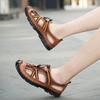 Summer Men's Leather Beach Sandals Handmade Mens Closed Toe Sandals Mens Leather Sandals